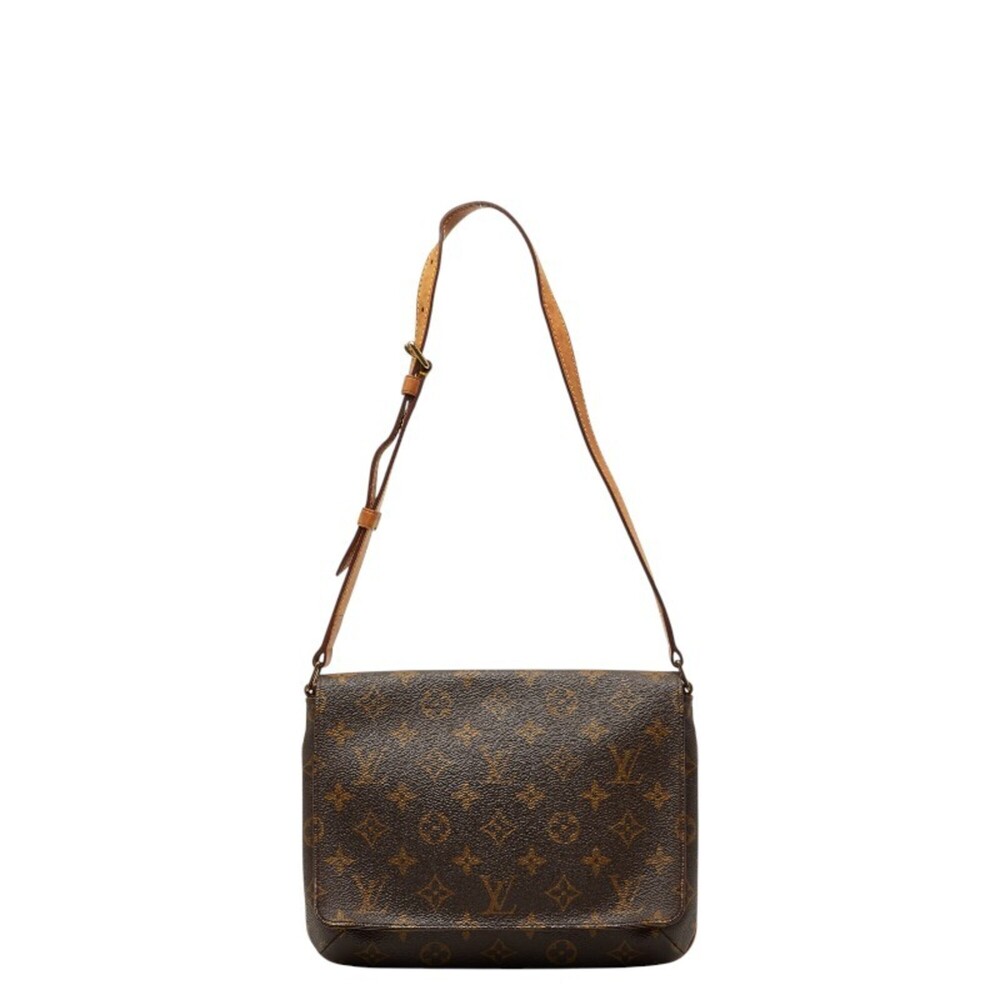 LOUIS VUITTON Authentic Brown Monogram Leather Shoulder Bag